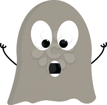 Light grey scarry ghost vector illustration on white background 