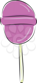 Simple purple lollipop vector illustration on white background