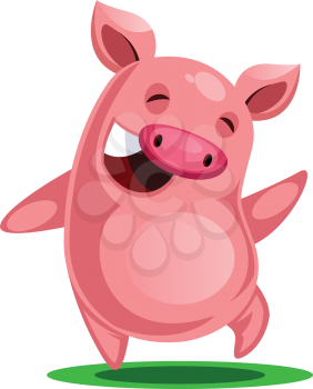 Happy pig Chinese New Year illustration vector on white background