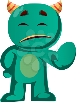 Green monster is showing you to stop talkingvector illustration
