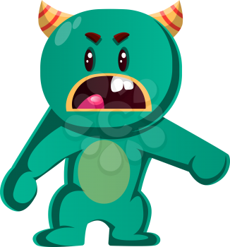 Green monster is angry with you vector illustration