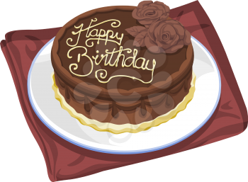 Vector illustration of birthday cake.