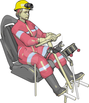 Car test dummy in pink jump suit vector illustration on white background