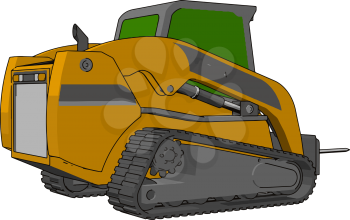 Green and yellow bale transportation vehicle vector illustration on white background