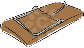 Brown mouse trap illustration vector on white background 