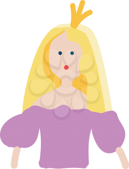 Princess illustration vector on white background 