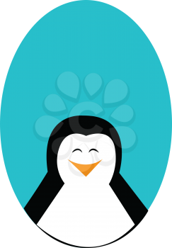 Smiling penguin illustration vector on white background 