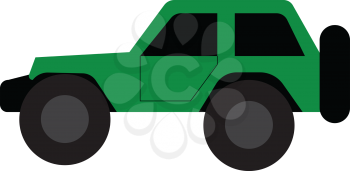 A green high-performance car vector or color illustration