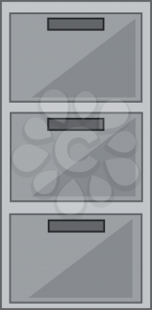 A steel office drawer vector or color illustration