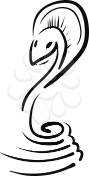 The silhouette of a snake ready to strike looks terrifying vector color drawing or illustration 