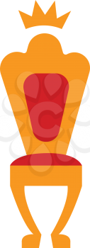 Simple  vector illustration on white background of a golden and red royal throne