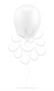 celebratory white balloon pumped helium with ribbon stock vector illustration isolated on white background