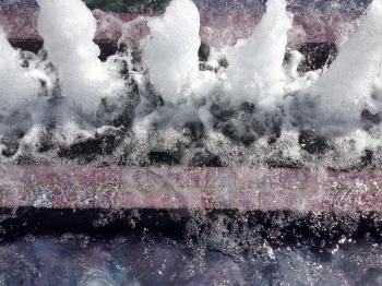 modern water fountain purple marble design bubbling aerate columns
