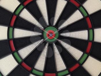 Bullseye darts dartboard with center hit perfect