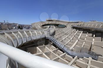 Metropol Parasol or mushrooms (setas), on a bright sunny day with blue sky
