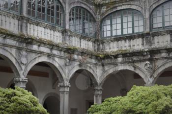 Santiago de Compostela, Spain - 23 September 2014: Cloister of University of Santiago de Compostela