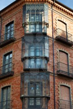 Valladolid, Spain - 8 December 2018: Typical architecture of Northern Spain