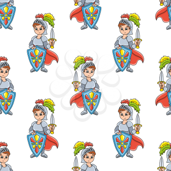 Colored cartoon seamless pattern. Cartoon style. Hand drawn. Vector illustration isolated on white background.