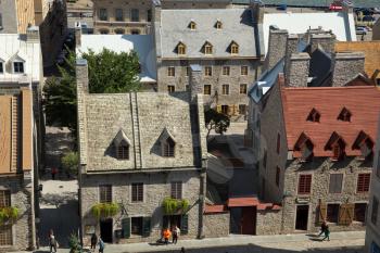 QUEBEC-CANADA 16 SEPT 2016:   Scenic view on old canadian houses in Old Quebec in Quebec city, Canada