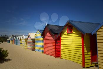 Colourful  boxes at Brighton beach in Victoria, Australia