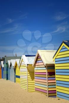 Colourful  boxes at Brighton beach in Victoria, Australia