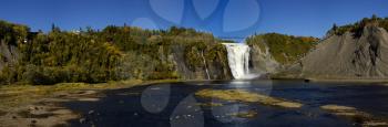 Panorama of Montmorency waterfall  in Quebec, Canada