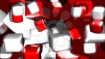 Royalty Free Video of Moving Red and White Cubes