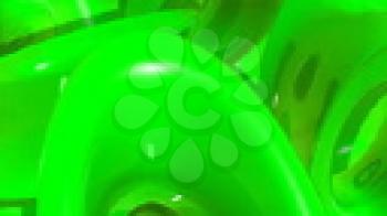 Royalty Free Video of Rotating Green Bowl Shapes