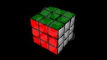 Royalty Free Video of a Rotating Rubik's Cube