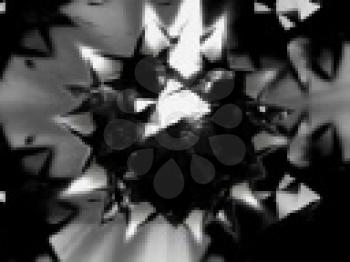 Royalty Free Video of a Spinning Monochrome Kaleidoscopic Design