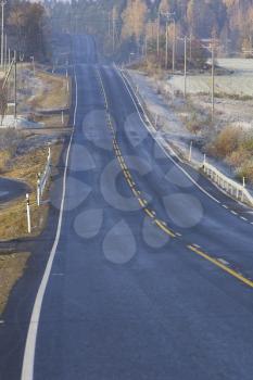 Two Lane Highway Stock Photo