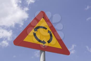 Roundabout Sign Stock Photo
