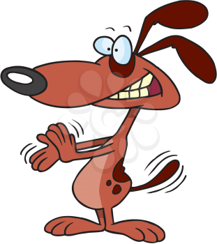 Royalty Free Clipart Image of a Clapping Dog