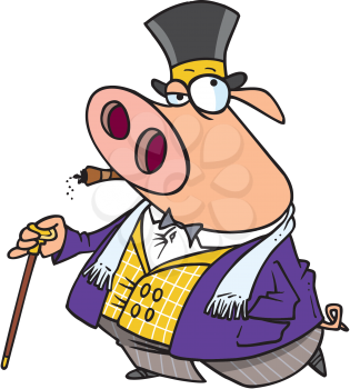 Royalty Free Clipart Image of a Big Pig