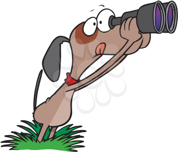 Royalty Free Clipart Image of a Dog With Binoculars
