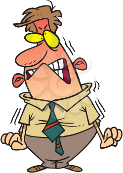 Royalty Free Clipart Image of a Man Who's Ready to Lose His Temper