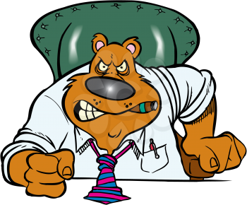 Royalty Free Clipart Image of an Angry Businessman Bear