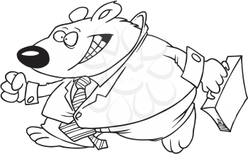 Royalty Free Clipart Image of a Bear in a Suit