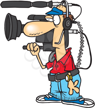 Royalty Free Clipart Image of a Cameraman