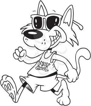 Royalty Free Clipart Image of a Cool Cat