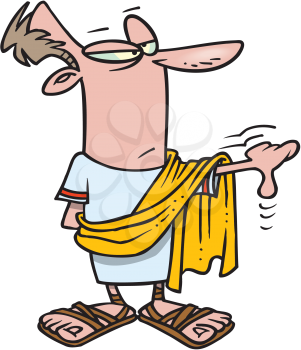 Royalty Free Clipart Image of a Roman Giving Thumbs Down