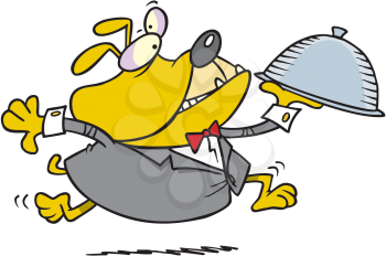 Royalty Free Clipart Image of a Dog Waiter