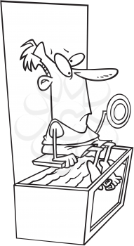 Royalty Free Clipart Image of a Man in a Dunk Tank