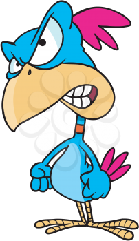 Royalty Free Clipart Image of a Feisty Parrot