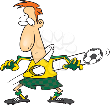 Royalty Free Clipart Image of a Soccer Goal Keeper