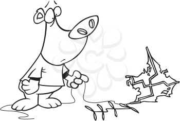 Royalty Free Clipart Image of a Bear With a Kite