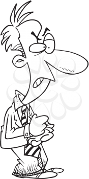 Royalty Free Clipart Image of an Angry Man