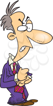 Royalty Free Clipart Image of an Angry Businessman