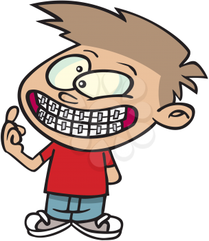 Royalty Free Clipart Image of a Boy With Braces