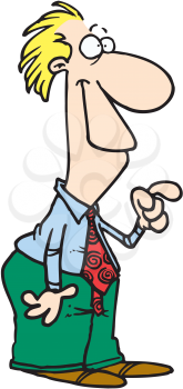 Royalty Free Clipart Image of a Man Pointing